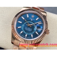 ロレックスコピー スカイ・ドウェラー 42mm 326935“サファイアブルーダイヤル・エバーローズゴールド仕様” メンズモデル 