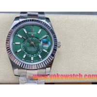 ロレックスコピー スカイ・ドウェラー 42mm 326934“エメラルドグリーンダイヤル・シルバーマークインデックス・904Lステンレス仕様” ユニセックスモデル