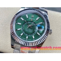 ロレックスコピー スカイ・ドウェラー 42mm 326934“エメラルドグリーンダイヤル・シルバーマークインデックス・904Lステンレス仕様” ユニセックスモデル