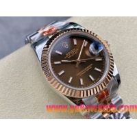 ロレックスコピー デイトジャスト 31mm 278271“ブラウン文字盤・イエローゴールドベゼル＋ダイヤモンドインデックス・904Lステンレス仕様” レディースモデル