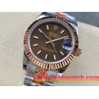 ロレックスコピー デイトジャスト 31mm 278271“ブラウン文字盤・イエローゴールドベゼル＋ダイヤモンドインデックス・904Lステンレス仕様” レディースモデル