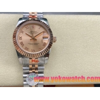 ロレックスコピー デイトジャスト 31mm 278274“シャンパン文字盤・ローマ数字インデックス・イエローゴールドベゼル＋ツートーンブレスレット・904Lステンレス仕様” レディースモデル 