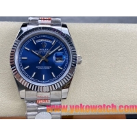 ロレックスコピー デイデイト（Day-Date）40mm 228239“ブルー文字盤・インデックス＋サタデー表示・904Lステンレス仕様” ユニセックスモデル