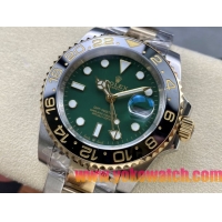 ロレックスコピー グリニッジマスターII（GMT-Master II）40mm 126713GR“エメラルドグリーン文字盤・ブラック＆ゴールドベゼル・904Lステンレス＋イエローゴールドツートーン仕様” ユニセックスモデル 