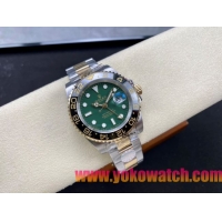ロレックスコピー グリニッジマスターII（GMT-Master II）40mm 126713GR“エメラルドグリーン文字盤・ブラック＆ゴールドベゼル・904Lステンレス＋イエローゴールドツートーン仕様” ユニセックスモデル 