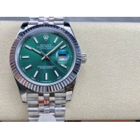 ロレックスコピー デイトジャスト 41mm 126200“エメラルドグリーン文字盤・バトンインデックス＋双頭粒帯仕様” ユニセックスモデル