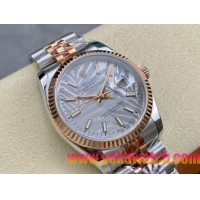 ロレックスコピー デイトジャスト 36mm 278271“ホワイトマザーオブパール文字盤・シルバーバトンインデックス＋18Kローズゴールドベゼル＆コンビブレスレット” レディース／ユニセックスモデル  