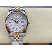 ロレックスコピー デイトジャスト 36mm 278275“ホワイトマザーオブパール文字盤・バトンインデックス＋18Kイエローゴールドベゼル＆コンビブレスレット” レディース／ユニセックスモデル