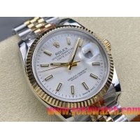 ロレックスコピー デイトジャスト 36mm 278275“ホワイトマザーオブパール文字盤・バトンインデックス＋18Kイエローゴールドベゼル＆コンビブレスレット” レディース／ユニセックスモデル