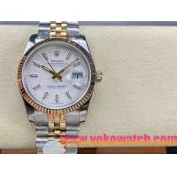 ロレックスコピー デイトジャスト 36mm 278275“ホワイトマザーオブパール文字盤・バトンインデックス＋18Kイエローゴールドベゼル＆コンビブレスレット” レディース／ユニセックスモデル