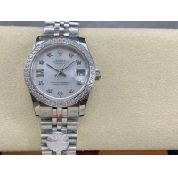 ロレックスコピー デイトジャスト 31mm 279176“ホワイトマザーオブパール文字盤・スターダイヤモンドインデックス＋ダイヤモンドベゼル＋全904Lステンレスケース／ブレスレット” レディース専用モデル 