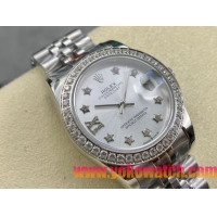 ロレックスコピー デイトジャスト 31mm 279176“ホワイトマザーオブパール文字盤・スターダイヤモンドインデックス＋ダイヤモンドベゼル＋全904Lステンレスケース／ブレスレット” レディース専用モデル 