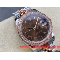 ロレックスコピー デイトジャスト 36mm 278274“チョコレート文字盤・ローズゴールドローマ数字インデックス＋ダイヤモンドベゼル（リングコマンド機能搭載）＋ツートーンブレスレット” レディース専用モデル