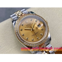 ロレックスコピー デイトジャスト 36mm 278274“ゴールド文字盤・ダイヤモンドインデックス＋ダイヤモンドベゼル（リングコマンド機能搭載）＋ツートーンブレスレット” レディース専用モデル  