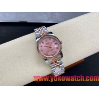 ロレックスコピー デイトジャスト（Datejust）31mm 279384“ピンクシェル文字盤・ダイヤモンドインデックス＋リングコマンド機能搭載三角坑紋ベゼル（光圈/钻圈）＋ブレスレット” レディース専用モデル