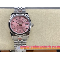 ロレックスコピー デイトジャスト（Datejust）31mm 279384“ピンクシェル文字盤・バトンインデックス＋スムースベゼル＋ブレスレット” レディース専用モデル 