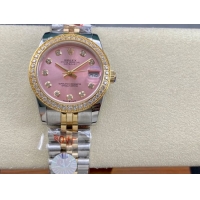 ロレックスコピー デイトジャスト（Datejust）31mm 279384“ピンクシェル文字盤・ダイヤモンドインデックス＋ダイヤモンドベゼル＋ブレスレット” レディース専用モデル
