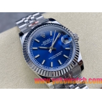 ロレックスコピー デイトジャスト（Datejust）31mm 279384“ブルー文字盤・バトンインデックス＋リングコマンド機能搭載三角坑紋ベゼル＋ブレスレット” レディース専用モデル