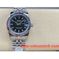 ロレックスコピー デイトジャスト（Datejust）31mm 279384“ブラック文字盤・バトンインデックス＋リングコマンド機能搭載三角坑紋ベゼル＋ブレスレット” レディース専用モデル 