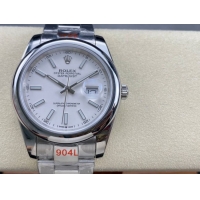 ロレックスコピー デイトジャスト（Datejust）41mm 126300“ホワイト文字盤・バトンインデックス＋リングコマンド機能搭載三角坑紋ベゼル＋ブレスレット” メンズ専用モデル