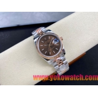 ロレックスコピー デイトジャスト（Datejust）36mm 126233“ブラウン文字盤・バトンインデックス＋リングコマンド機能搭載三角坑紋ベゼル＋ブレスレット” メンズ専用モデル