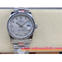 ロレックスコピー デイトジャスト（Datejust）36mm 278274“ダイヤモンドインデックス・ホワイト文字盤＋リングコマンド機能搭載三角坑紋ベゼル＋ブレスレット” レディース専用モデル