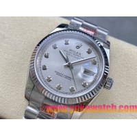 ロレックスコピー デイトジャスト（Datejust）36mm 278274“ダイヤモンドインデックス・ホワイト文字盤＋リングコマンド機能搭載三角坑紋ベゼル＋ブレスレット” レディース専用モデル