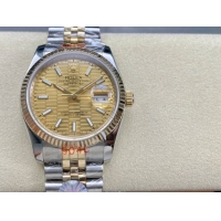 ロレックスコピー デイトジャスト（Datejust）36mm 126233“ゴールド文字盤・バトンインデックス＋リングコマンド機能搭載三角坑紋ベゼル＋ブレスレット” メンズ専用モデル