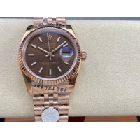 ロレックスコピー デイトジャスト（Datejust）36mm 126200“ブラウン文字盤・バトンインデックス＋リングコマンド機能搭載三角坑紋ベゼル＋ブレスレット” メンズ専用モデル