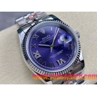 ロレックスコピー デイトジャスト（Datejust）36mm 278274“パープル文字盤・ダイヤモンドインデックス＋リングコマンド機能搭載三角坑紋ベゼル＋ブレスレット” レディース専用モデル