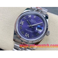 ロレックスコピー デイトジャスト（Datejust）36mm 278274“パープル文字盤・ダイヤモンドインデックス＋リングコマンド機能搭載三角坑紋ベゼル＋ブレスレット” レディース専用モデル