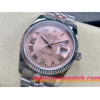 ロレックスコピー デイトジャスト（Datejust）36mm 278240“ピンク文字盤・ダイヤモンドインデックス＋リングコマンド機能搭載三角坑紋ベゼル＋ブレスレット” レディース専用モデル