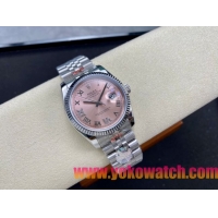 ロレックスコピー デイトジャスト（Datejust）36mm 278240“ピンク文字盤・ダイヤモンドインデックス＋リングコマンド機能搭載三角坑紋ベゼル＋ブレスレット” レディース専用モデル