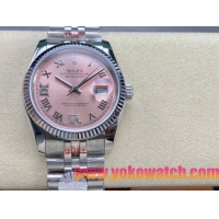 ロレックスコピー デイトジャスト（Datejust）36mm 278240“ピンク文字盤・ダイヤモンドインデックス＋リングコマンド機能搭載三角坑紋ベゼル＋ブレスレット” レディース専用モデル