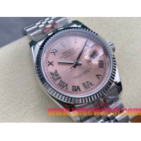 ロレックスコピー デイトジャスト（Datejust）36mm 278240“ピンク文字盤・ダイヤモンドインデックス＋リングコマンド機能搭載三角坑紋ベゼル＋ブレスレット” レディース専用モデル