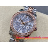 ロレックスコピー デイトジャスト（Datejust）31mm 279160“ダイヤモンド・フラワー文字盤・リングコマンド機能搭載三角坑紋ベゼル＋ブレスレット” レディース専用モデル