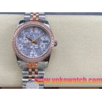 ロレックスコピー デイトジャスト（Datejust）31mm 279160“ダイヤモンド・フラワー文字盤・リングコマンド機能搭載三角坑紋ベゼル＋ブレスレット” レディース専用モデル