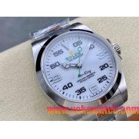 ロレックスコピー エアキング（Air-King）40mm 126900“ホワイト文字盤・緑色秒針＋インデックス” メンズ専用モデル