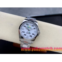 ロレックスコピー エアキング（Air-King）40mm 126900“ホワイト文字盤・緑色秒針＋インデックス” メンズ専用モデル