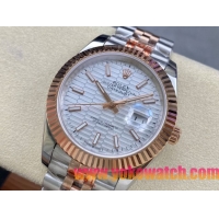 ロレックスコピー デイトジャスト（Datejust）41mm 278240“ホワイト・ハニカム文字盤・ローズゴールドベゼル＋ブレスレット” レディース専用モデル