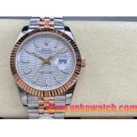 ロレックスコピー デイトジャスト（Datejust）41mm 278240“ホワイト・ハニカム文字盤・ローズゴールドベゼル＋ブレスレット” レディース専用モデル