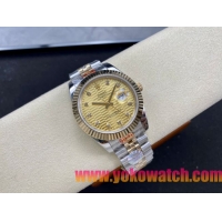 ロレックスコピー デイトジャスト（Datejust）41mm 278240“ゴールド・ハニカム文字盤・ダイヤモンドインデックス＋リングコマンド機能搭載三角坑紋ベゼル＋ブレスレット” レディース専用モデル