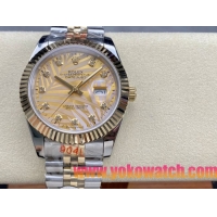ロレックスコピー デイトジャスト（Datejust）41mm 278240“ゴールド・サンレイ文字盤・ダイヤモンドインデックス＋リングコマンド機能搭載三角坑紋ベゼル＋ブレスレット” レディース専用モデル
