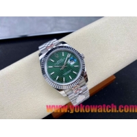 ロレックスコピー デイトジャスト（Datejust）41mm 278240“グリーン・ハニカム文字盤・バトン型インデックス＋リングコマンド機能搭載三角坑紋ベゼル＋ブレスレット” レディース専用モデル