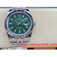 ロレックスコピー デイトジャスト（Datejust）41mm 278240“グリーン・ハニカム文字盤・バトン型インデックス＋リングコマンド機能搭載三角坑紋ベゼル＋ブレスレット” レディース専用モデル