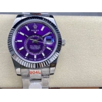 ロレックスコピー スカイ・デューラー（Sky-Dweller）42mm 326138“パープル・ダイヤル・ゴールド・インデックス＋リングコマンド機能搭載三角坑紋ベゼル＋オイスターブレスレット” レディース専用モデル