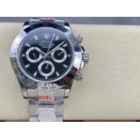 ロレックスコピー デイトナ（Cosmograph Daytona）40mm 116520“ブラック・ダイヤル・ホワイト・サブダイヤル＋ポリッシュベゼル＋オイスターブレスレット” レディース専用モデル  