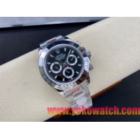 ロレックスコピー デイトナ（Cosmograph Daytona）40mm 116520“ブラック・ダイヤル・ホワイト・サブダイヤル＋ポリッシュベゼル＋オイスターブレスレット” レディース専用モデル  