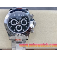 ロレックスコピー デイトナ（Cosmograph Daytona）40mm 116520“ブラック・ダイヤル・ホワイト・サブダイヤル＋ポリッシュベゼル＋オイスターブレスレット” レディース専用モデル  