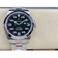 ロレックスコピー エアキング（Air-King）40mm 126900“ブラック・ダイヤル＋グリーン・セコンドハンド＋オイスターブレスレット” レディース専用モデル
